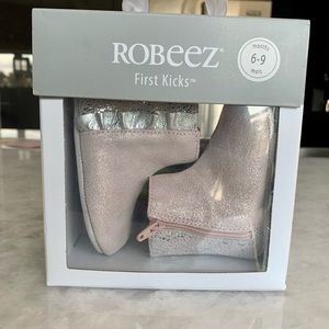 Robeez Leather Pink Madison Boots NWT
